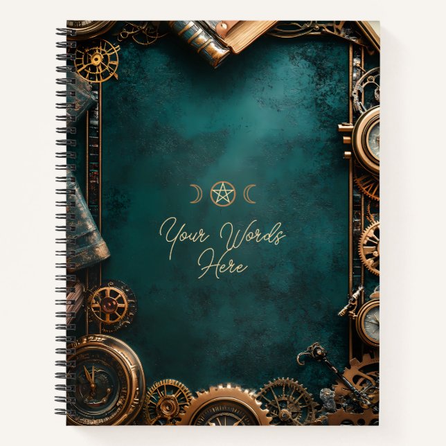 Carnet Créez Vos Propres Journaux Steampunk Sarcelle (Devant)