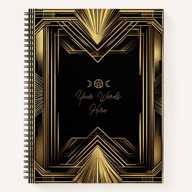 Carnet Créez Votre Propre Art Déco Doré Noir (Devant)