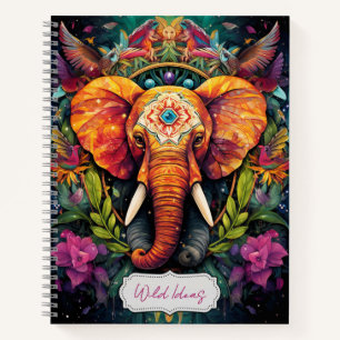 Carnet Créez votre propre boho floral Elelphant Totem ani