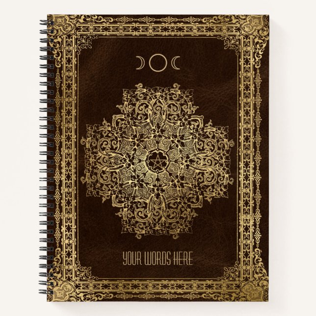 Carnet Créez Votre Propre Brun Doré Ornemental (Devant)