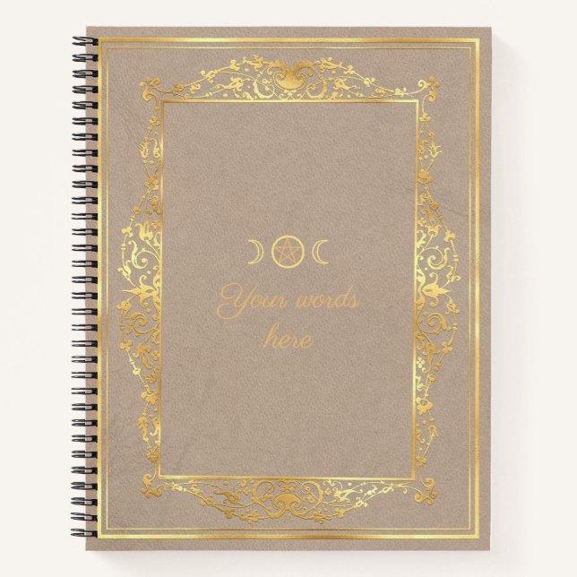 Carnet Créez Votre Propre Cadre Doré Beige Marron (Devant)