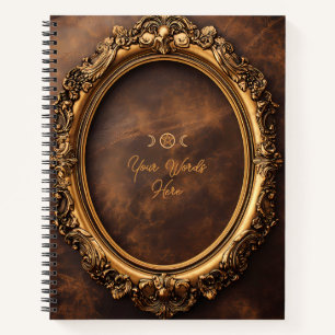 Carnet Créez Votre Propre Cadre Doré en Cuir Brun Faux