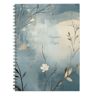 Carnet Créez Votre Propre Floral Bleu Minimaliste Estival