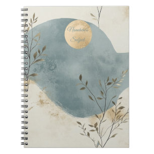 Carnet Créez Votre Propre Floral Minimaliste de Lune Doré