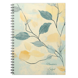 Carnet Créez Votre Propre Floral Minimaliste Vert Et Jaun