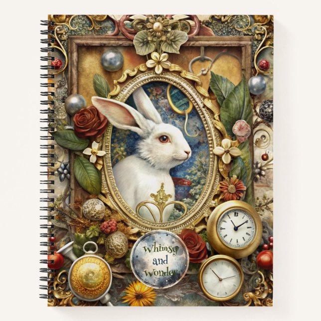Carnet Créez votre propre lapin blanc fantaisiste (Devant)