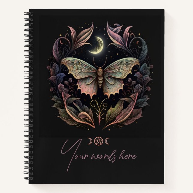 Carnet Créez Votre Propre Moth Lunaire Céleste à Feuilles (Devant)