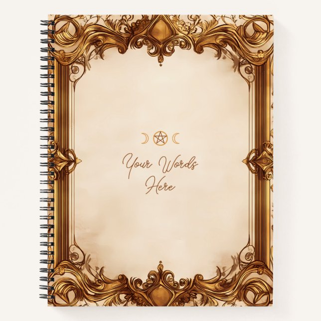 Carnet Créez votre propre ornement doré beige (Devant)