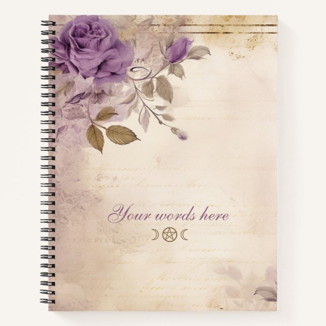 Carnet Créez votre propre parchemin de rose violette (Devant)