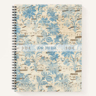 Carnet Créez votre propre partition de musique en brocart