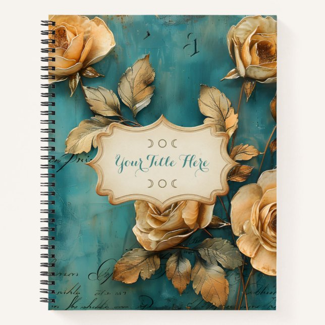 Carnet Créez votre propre rose en spray sarcelle et pêche (Devant)