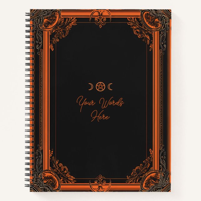 Carnet Créez Votre Propre Vert Foncé Orange Clair (Devant)