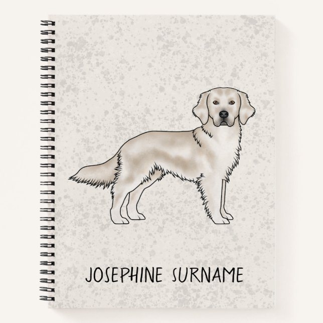 Carnet Crème anglaise Golden Retriever Chien Nom Personna (Devant)