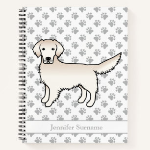 Carnet Crème anglaise Golden Retriever Dessin Dog & Nom