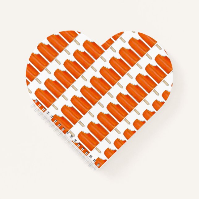 Carnet Crème de glace orange personnalisée Popsicle (Devant)
