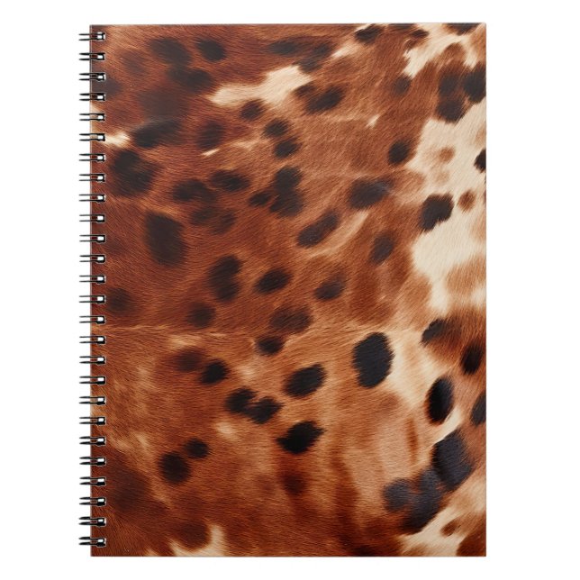 Carnet Crème de l'Ouest tacheté Brown Noir de cowhide (Devant)