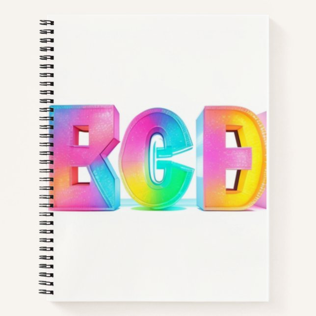Carnet Crème glacée, blocs, lettres, couleurs (Devant)