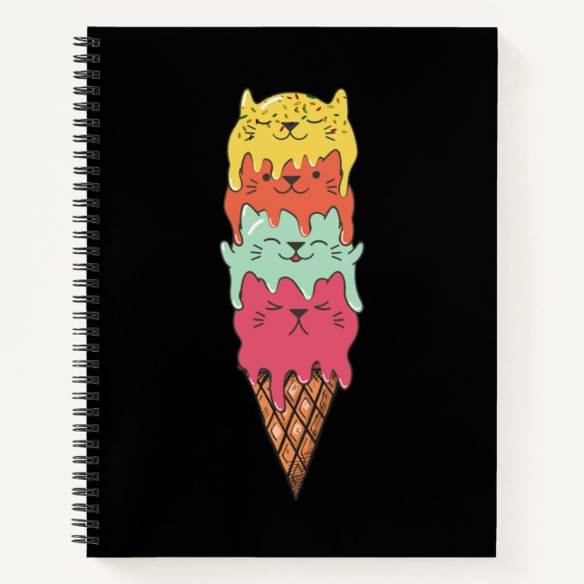Carnet Crème glacée de chats mignonne | Kawaii Kittens (Devant)