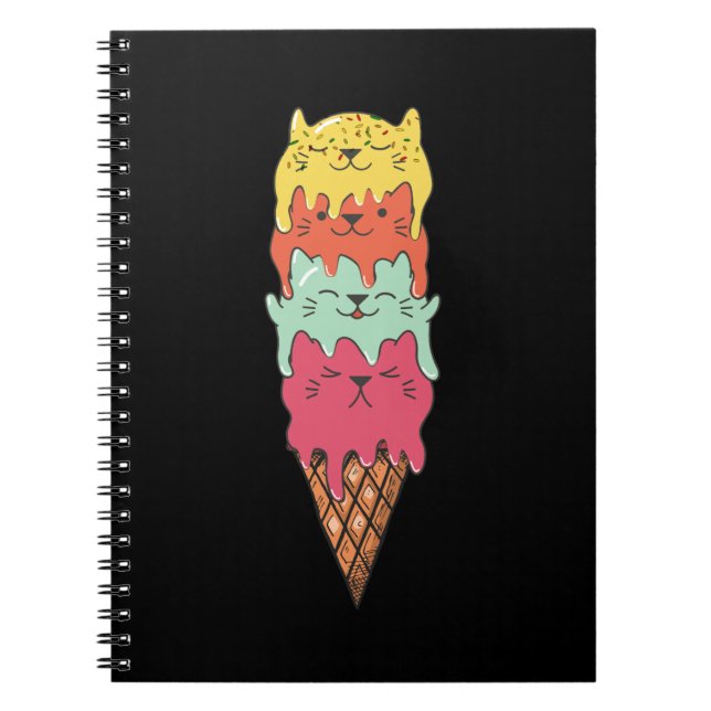 Carnet Crème glacée de chats mignonne | Kawaii Kittens (Devant)