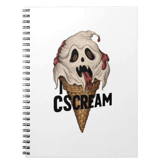 Carnet Crème glacée fantôme éffrayante "I CSCREAM" (Devant)