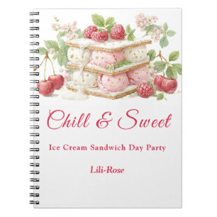 Carnet Crème glacée Sandwich Day Aquarelle Invitation