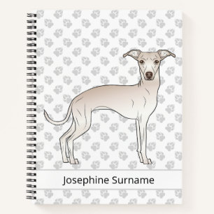 Carnet Crème Italienne Greyhound Cute Dog Avec Texte Pers