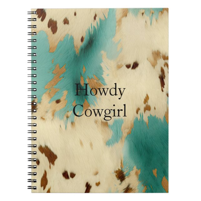 Carnet Crème Turquoise Gold Southwest Cowhide (Devant)