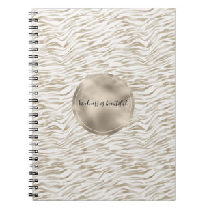 Carnet Crème Zen Blanc cacao Brown Zebra Imprimer