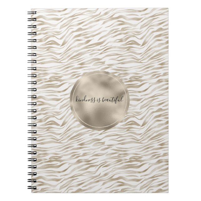Carnet Crème Zen Blanc cacao Brown Zebra Imprimer (Devant)