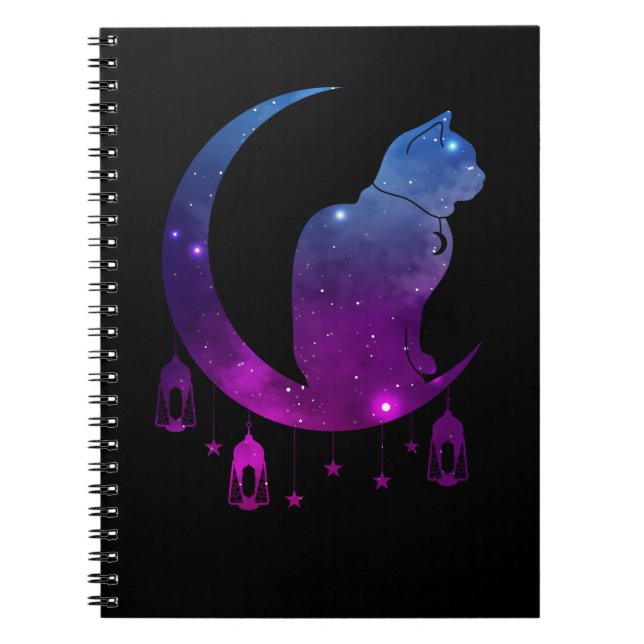 Carnet Crescent Moon Chat Mystique Pastel Goth Spirituel (Devant)