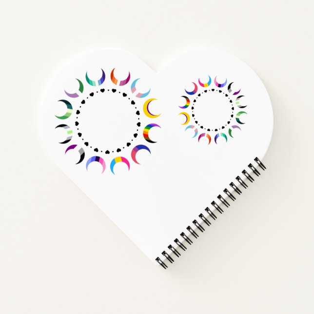 Carnet Crescent Pride Lunes et Coeurs Noirs (Dos)