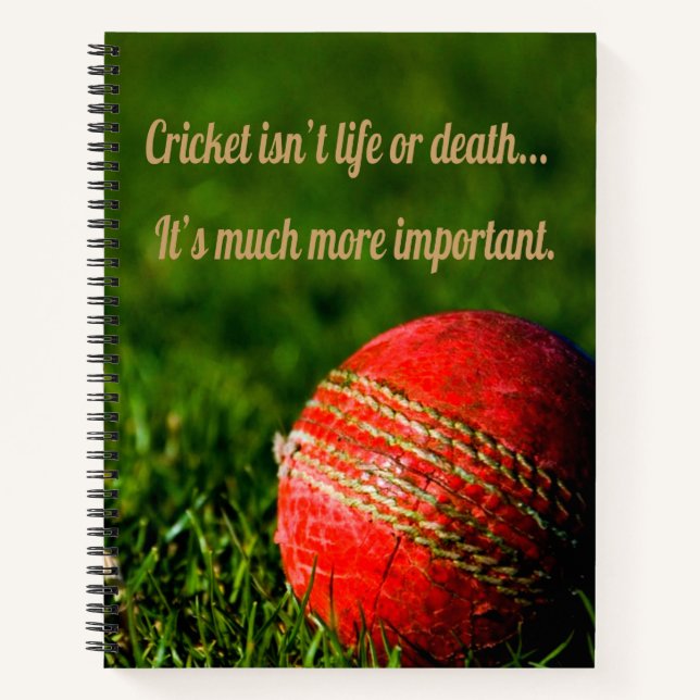 Carnet Cricket Red Ball drôle Motivation (Devant)