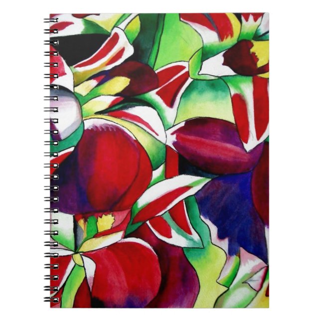 Carnet Crimson tropical Singapour Orchidées fleuris (Devant)