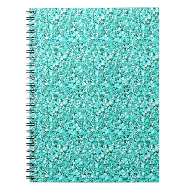 Carnet cristal druzy - bleu aquamarine (Devant)