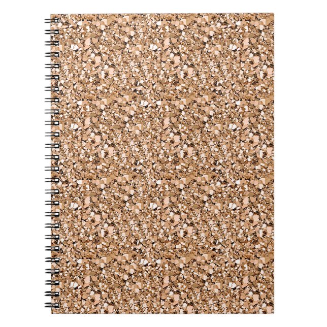 Carnet cristal druzy - couleur or rose (Devant)