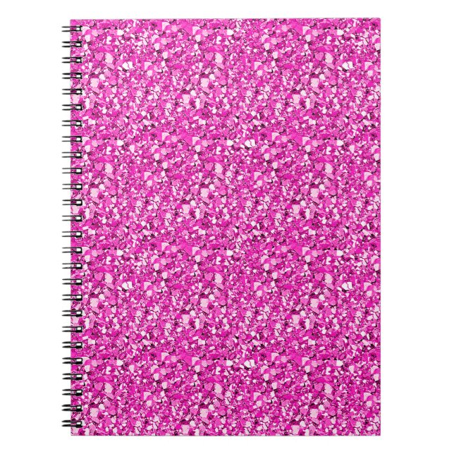 Carnet cristal druzy - rose fuchsia (Devant)