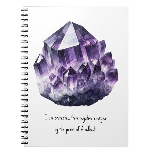 Carnet Cristal Métaphysique de Protection Violet Améthyst (Devant)