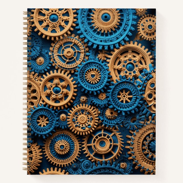 Carnet Crochet Steampunk Motif Brown bleu (Devant)