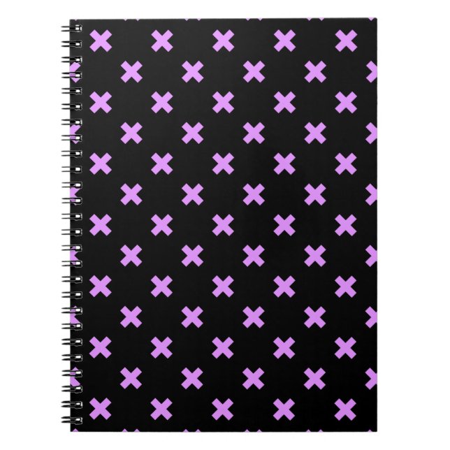 Carnet Crochets Lilac sur noir (Devant)