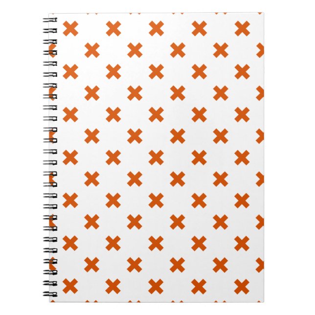 Carnet Crochets orange sur blanc (Devant)