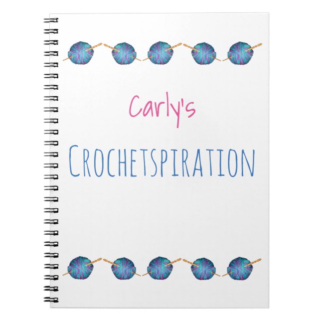 Carnet Crochetspiration - personnalisée avec votre nom (Devant)