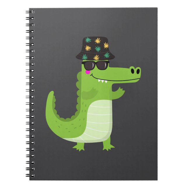 Carnet Crocodile Cool avec Lunettes de Soleil | (Devant)
