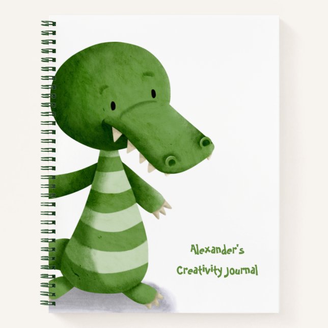 Carnet Crocodile de bébé mignon Illustration personnalisé (Devant)