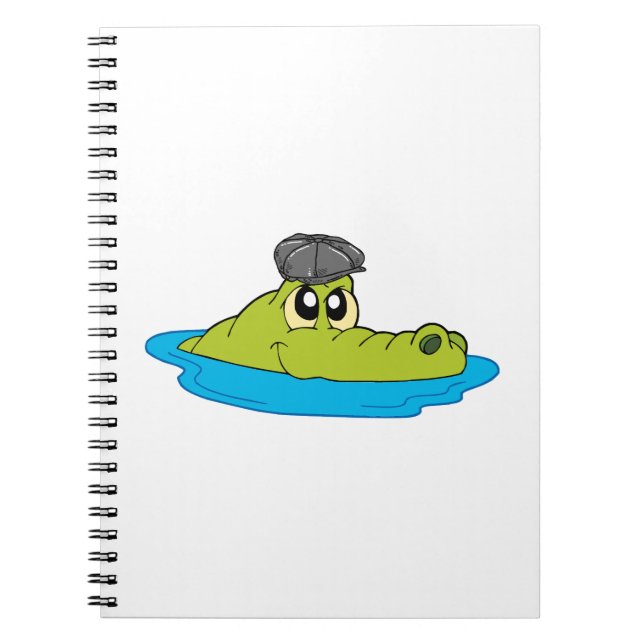 Carnet Crocodile Mignon avec Casquette de Newsboy - Dessi (Devant)