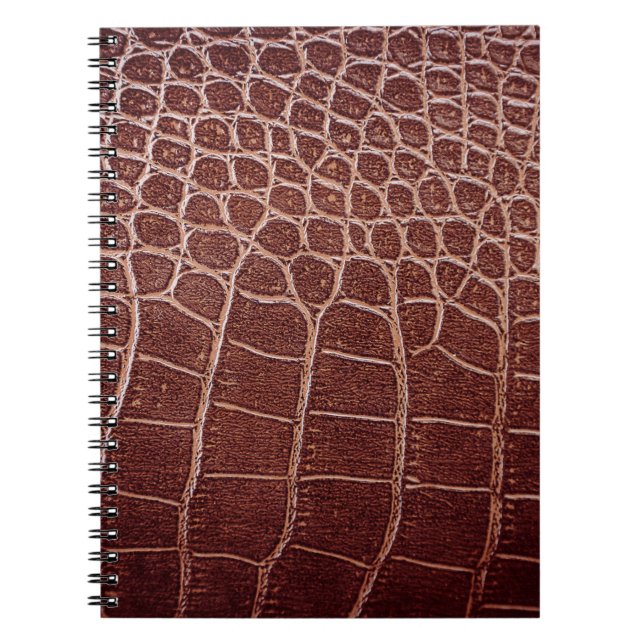 Carnet Crocodile motif en cuir abstrait, alligator, anima (Devant)