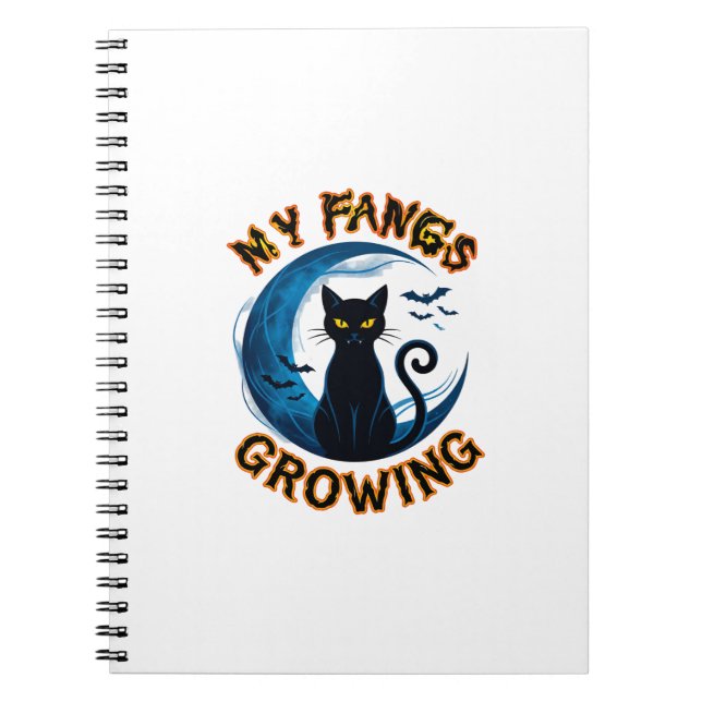 Carnet Crocs qui poussent Chat noir d'Halloween Lune bleu (Devant)