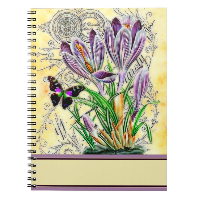 Carnet Crocus et papillon (Devant)