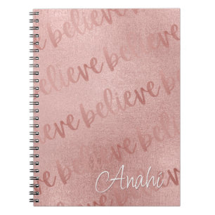 Carnet Croire Rose Gold Script