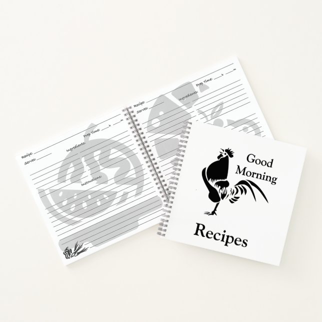 Carnet Croisière de coq noir Silhouette Recettes petit-dé (Intérieur)