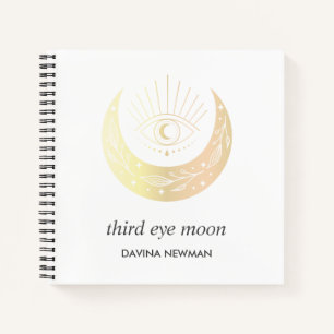 Carnet Croissant de lune troisième œil monogramme blanc B